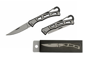 (A232) Skeleton Folding Knife with Carabiner Clip