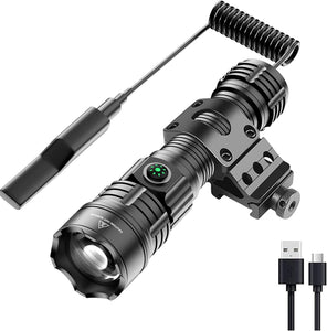 RECON GS2 Tactical Mk3 Ultra Long Distance Weapon Mountable HP Rechargeable LED Flashlight 2000 + Lumens