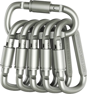 RECON GS2 6 Pce Alluminium Alloy 8 cm LOCKING carabiners