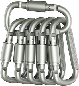 RECON GS2 6 Pce Alluminium Alloy 8 cm LOCKING carabiners