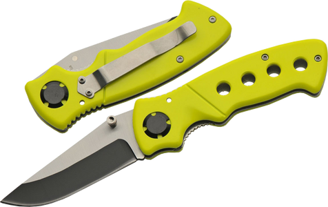 Rite Edge Yellow hi viz folding knife 76mm Blade Length