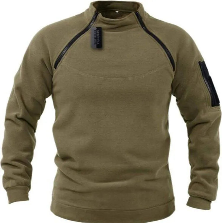 RECON GS2 Polar Fleece Tactical Windproof Thermal Pullover With Heat-Regulating Zipper