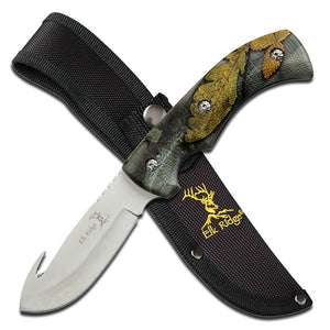 ELK Ridge Gut Hook Knife Forest Camo Handle