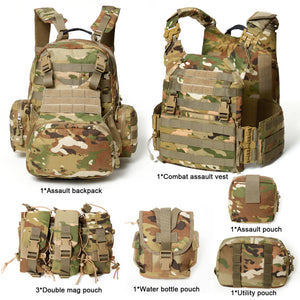 RECON GS2 MAS Tactical MOLLE Chest Plate Carrier complete with 3 day Assault Pack