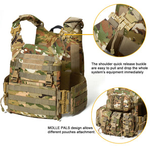 RECON GS2 MAS Tactical MOLLE Chest Plate Carrier complete with 3 day Assault Pack