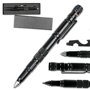 RECON  GS2U P08  Black Tactical Pen Tungsten Steel Window Breaking & Self-Defence Pen with LED Light