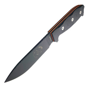 TASSIE TIGER KNIVES Fixed Blade Survival Knife, Micrata Handle & orange G10 Inlays + Sheath