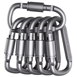 RECON GS2 6 Pce Alluminium Alloy 8 cm LOCKING carabiners