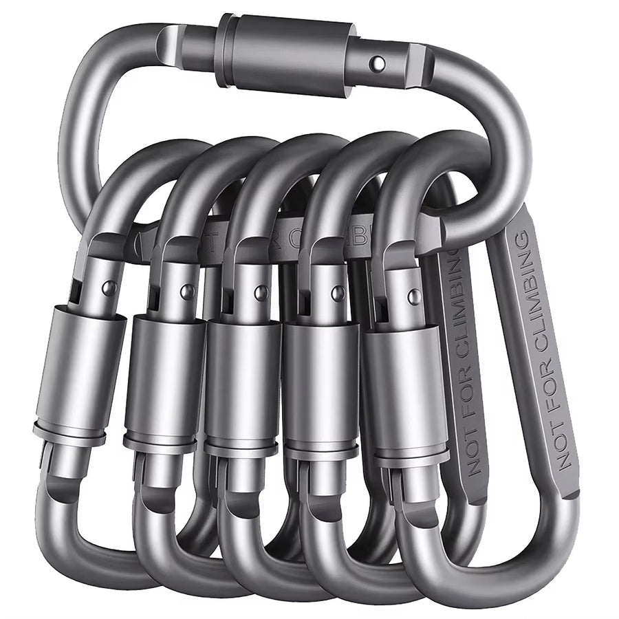 RECON GS2 6 Pce Alluminium Alloy 8 cm LOCKING carabiners