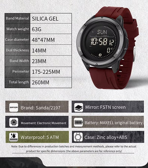 RECON GS2 ALPS Digital Outdoor Compass Stopwatch Alarm Clock Date Smart watch