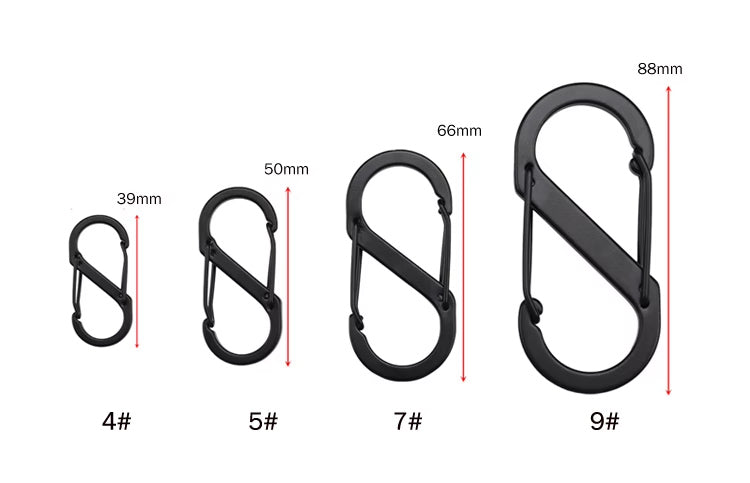 RECON GS2 S Carabiners Black Bundle of 12 assorted sizes for $32.95