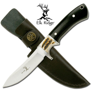 M15 ELK RIDGE HUNTER knife fixed blade with leather sheath  203MM