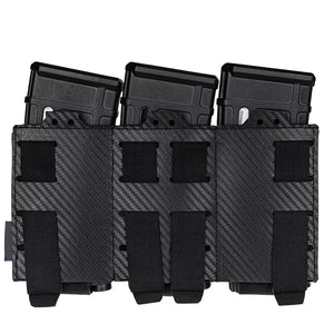 Laser Cut Carbon Fibre 5.56 Black Magazine MOLLE Pouches