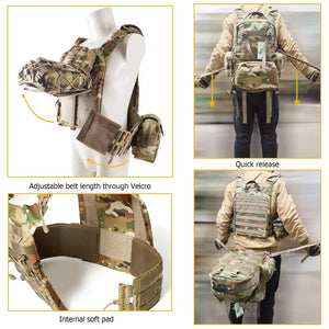 RECON GS2 MAS Tactical MOLLE Chest Plate Carrier complete with 3 day Assault Pack