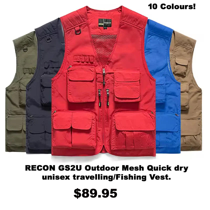 RECON GS2U Outdoor Mesh Quick dry unisex travelling/Fishing Vest