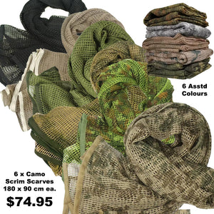 RECON GS2 Bundle 6 x Camo Scrim Scarves