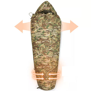 RECON GS2U 10℃~-20℃ Modular Rifleman sleeping bag with mosquito net & water repellent outer layer.