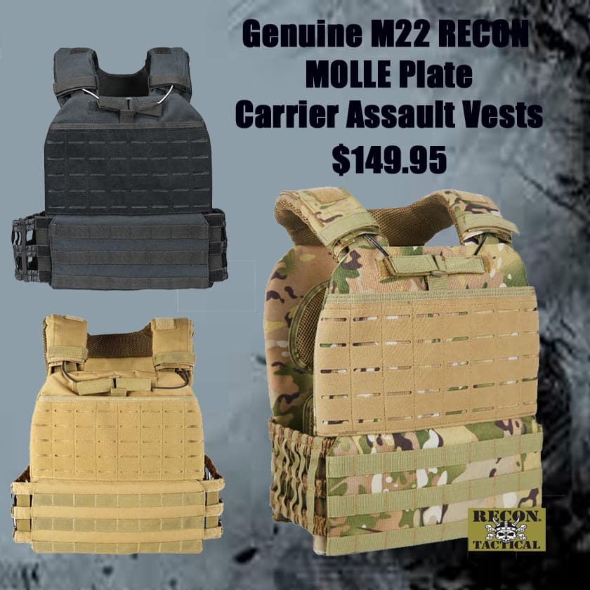 Genuine M22 RECON MOLLE Plate Laser Carrier assault Vests - Kit Bag Perth